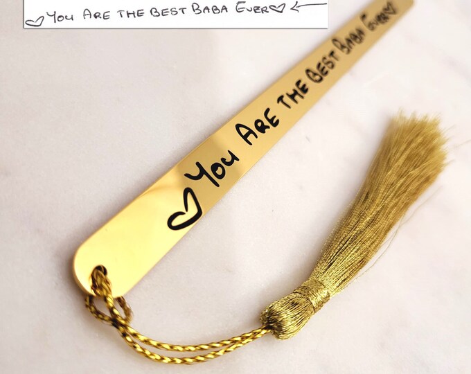 Christmas Gifts - Actual Handwritten Memorial Bookmarks. Custom Made & Personalized Metal BookMarks