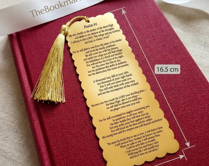 Personalize Metal Big Size Bookmarks on Both sides with Custom Psalms / messages