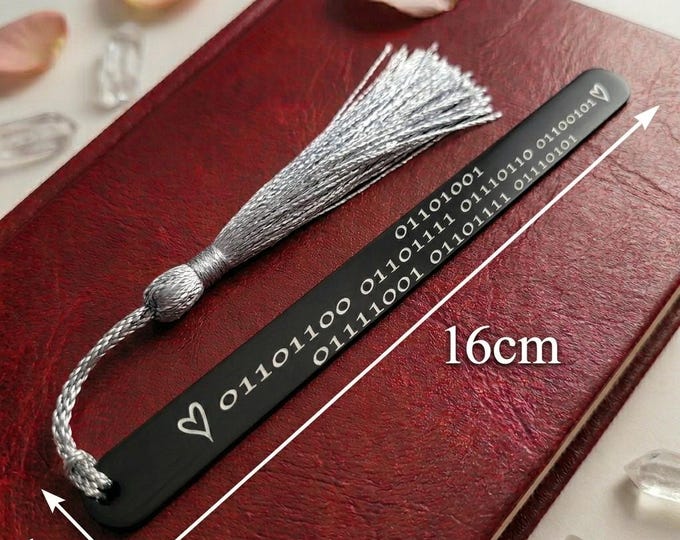 Unique Gifts - I Love You in Binary Code. Bookmarks in Binary Code for Husband Wife Him Her Boyfriend Valentines Day & Birthday Gifts.