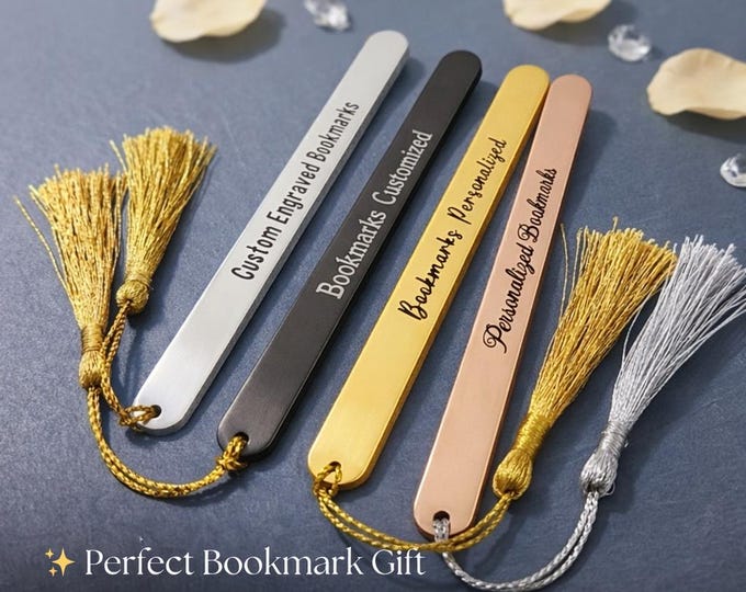 Custom Engraved Metal Bookmark – Personalized Gift for Book Lovers