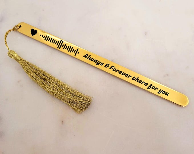 Custom Song Code Bookmark, Music Jewelry, Scannable Music Code Gift, Song Bookmarks, Custom Gift, Engraved Song Code Book marks