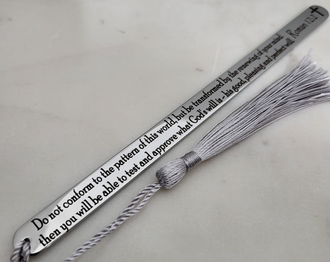Romans 12:2 Do Not Conform To The Pattern Of This World Bible Verse Bookmark. Christmas Gifts for Him & Her.