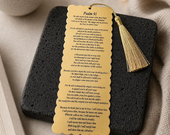 PSALM 91 - He who dwells in the shelter of the Most High will abide in the shadow of the Almighty Premium Metal Big Size Bookmarks.