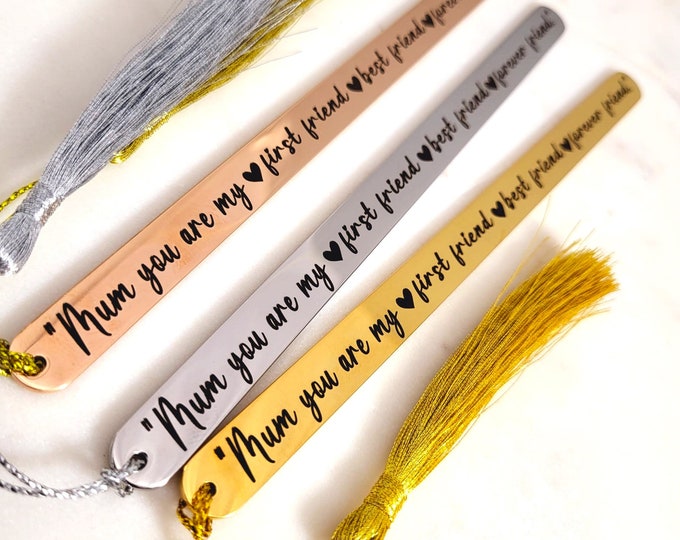 Mom Book Mark - Mum you are my first friend, best friend, forever friend. Christmas Gift for Mother.