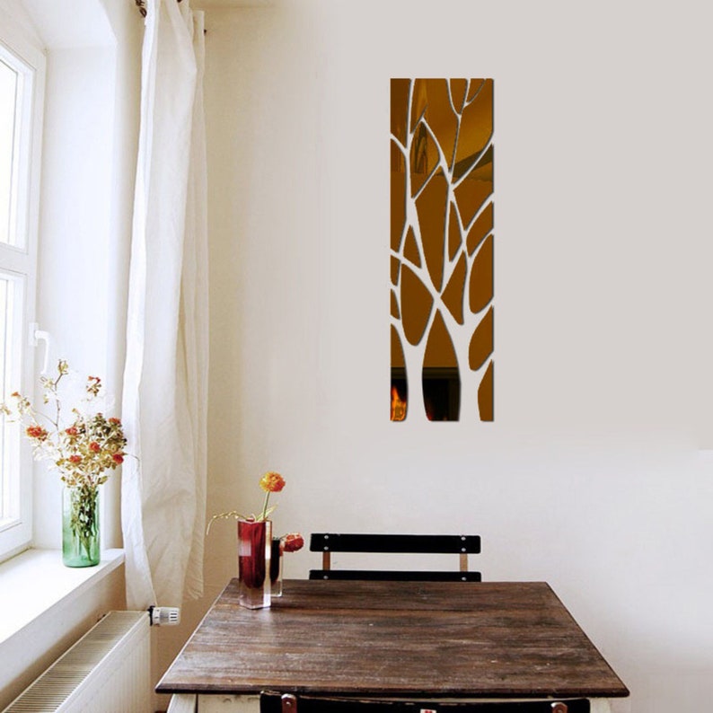 3D Mirror Wall Sticker Tree Acrylic Decal DIY Art Mirror Etsy