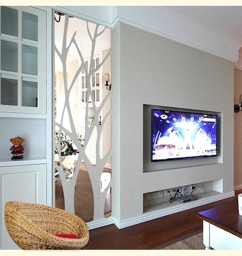 3D Mirror Wall Sticker Tree Acrylic Decal DIY Art Mirror Etsy