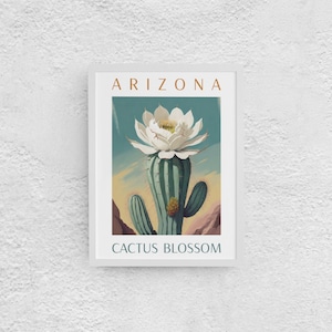 Instant Download Arizona State Flower Poster Print | Saguaro Blossom