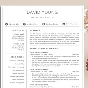 executive resume template | Nonprofit CEO CV Word | Cover Letter & References | US Letter A4 | Instant Download