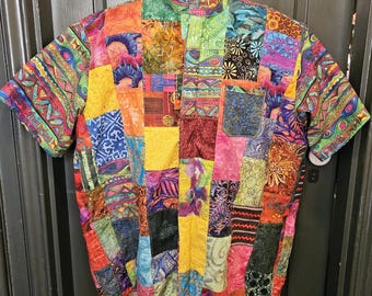 Patchwork Shirt Custom Made for Men Size S, M, L or XL, Your