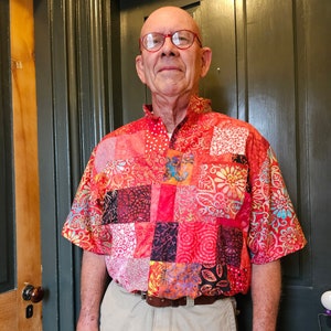 Patchwork Shirt Custom Made for Men Size S, M, L or XL, Your