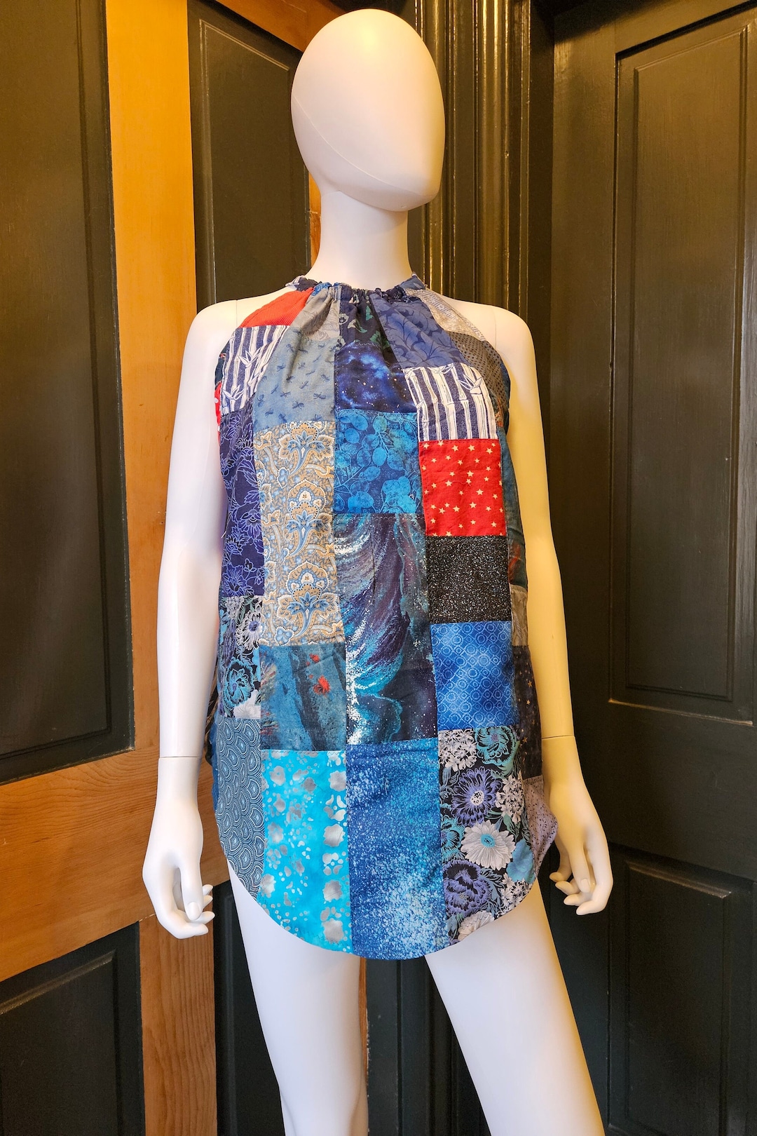 Vintage Art Hollowed Out Lace Patchwork Tank Top