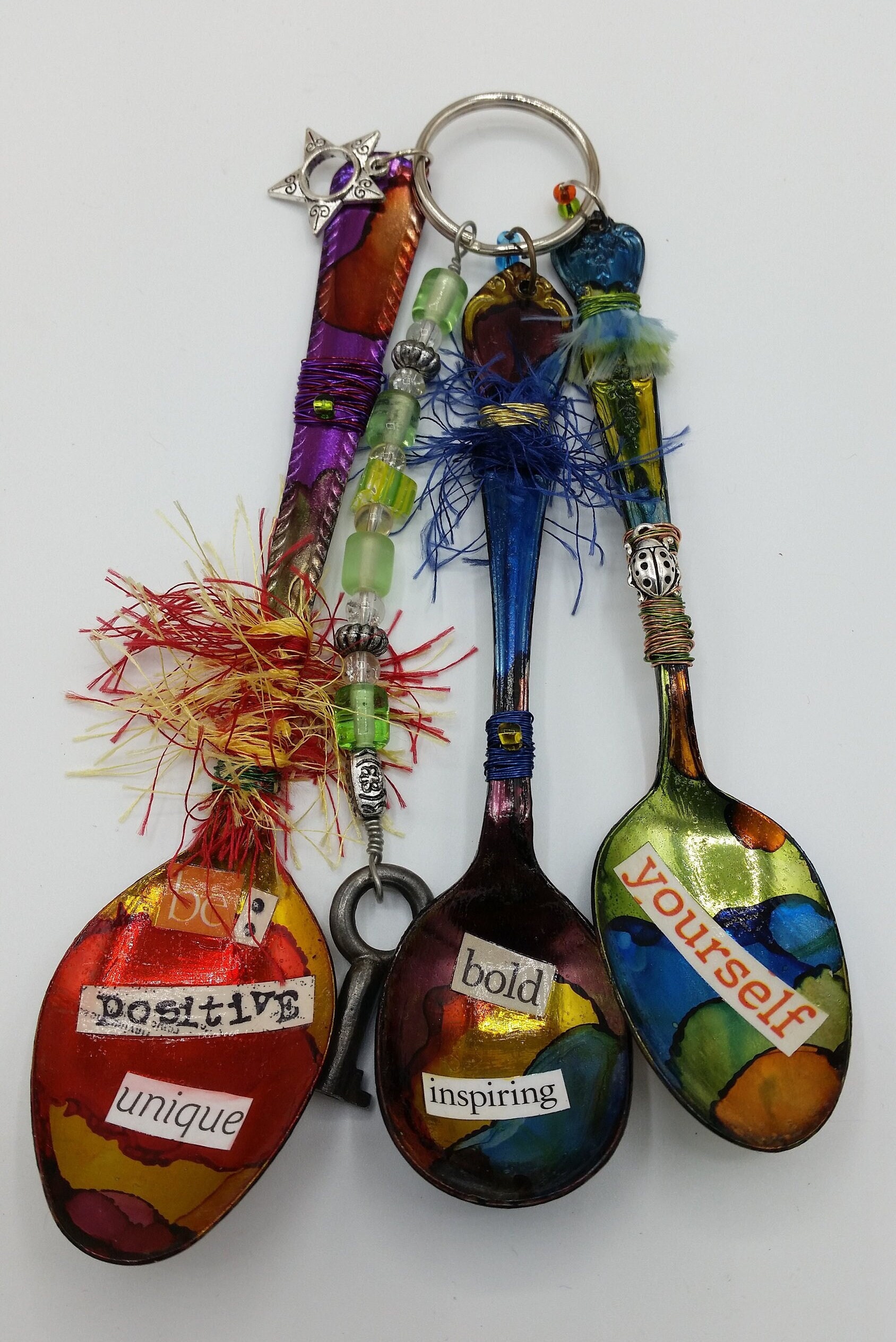 Spoon Upcycle Be Yourself Be Positive Wall Hanging Handmade From Upcycled Spoons ...