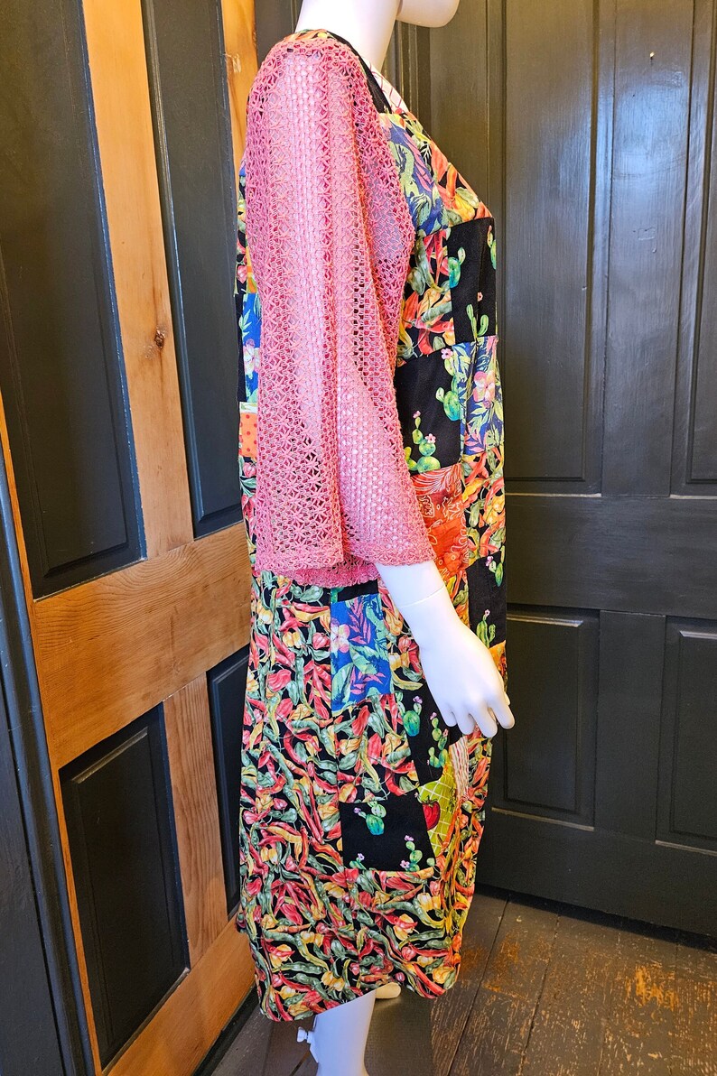 Patchwork Kimono Handmade From Upcycled Retro Vintage Fabrics, Size M