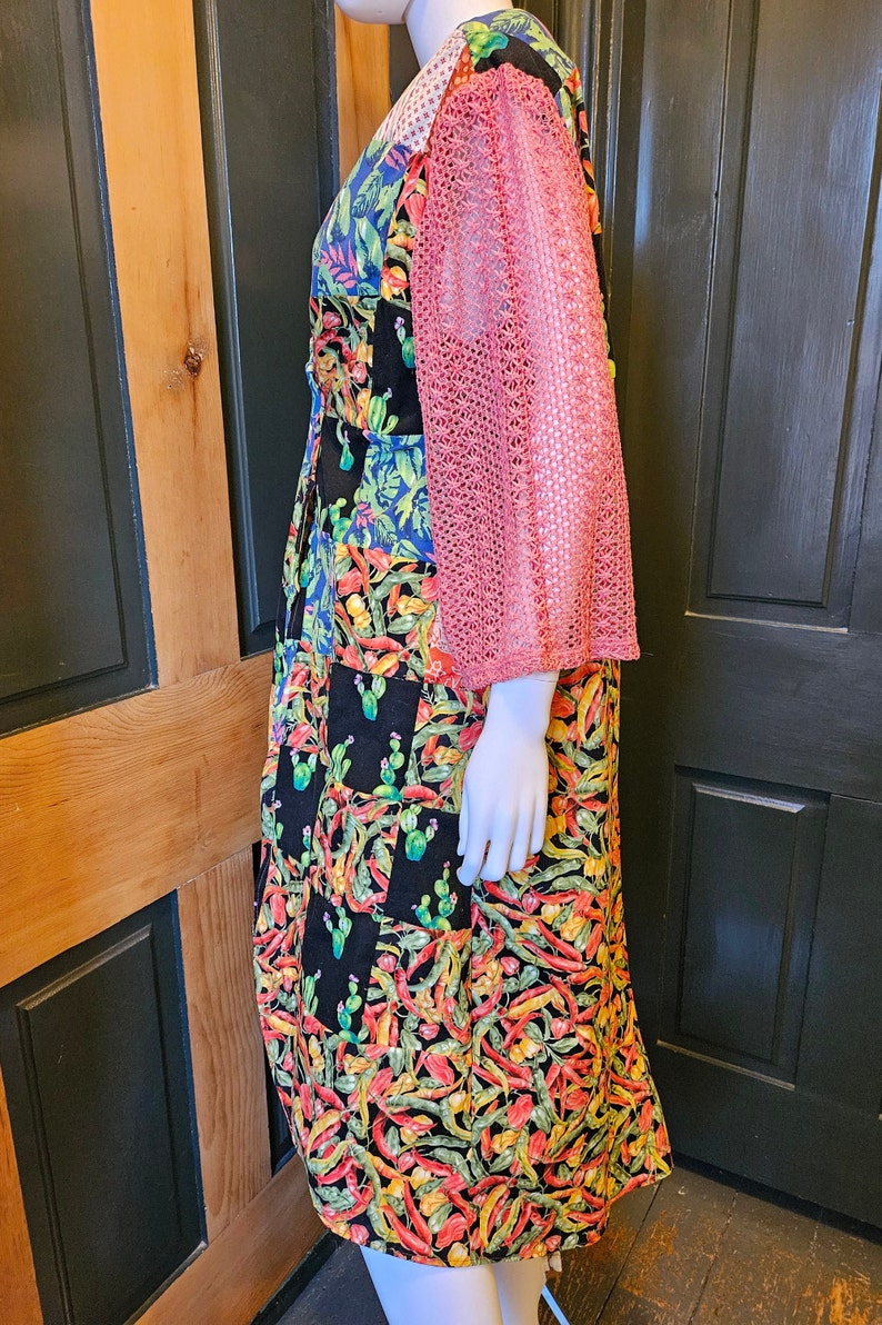 Patchwork Kimono Handmade From Upcycled Retro Vintage Fabrics, Size M