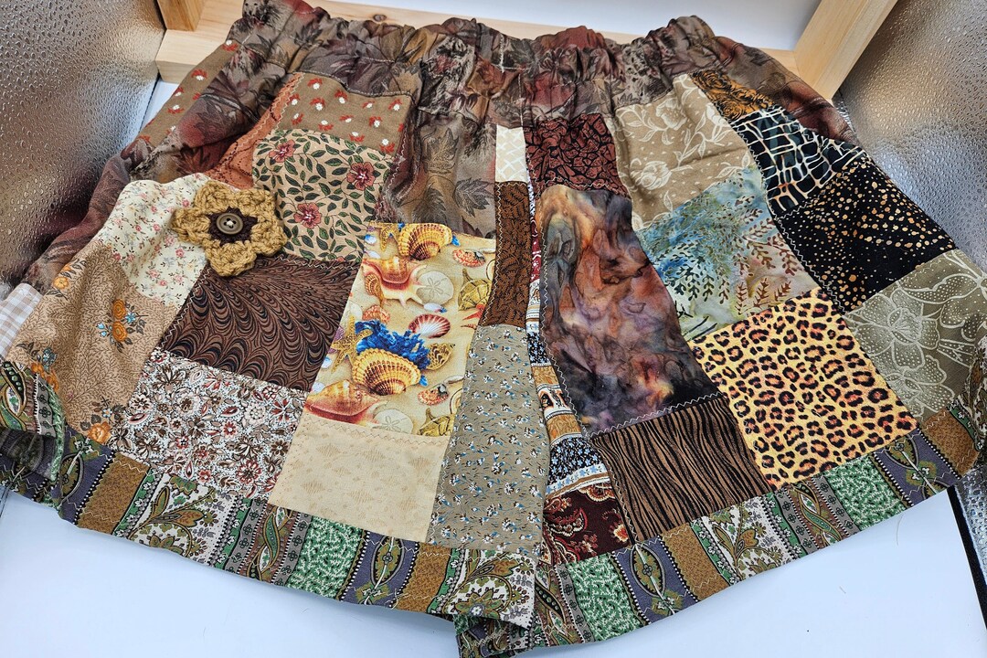 Patchwork Shorts Handmade From Vintage Batiks & Printed Cottons, Womens ...