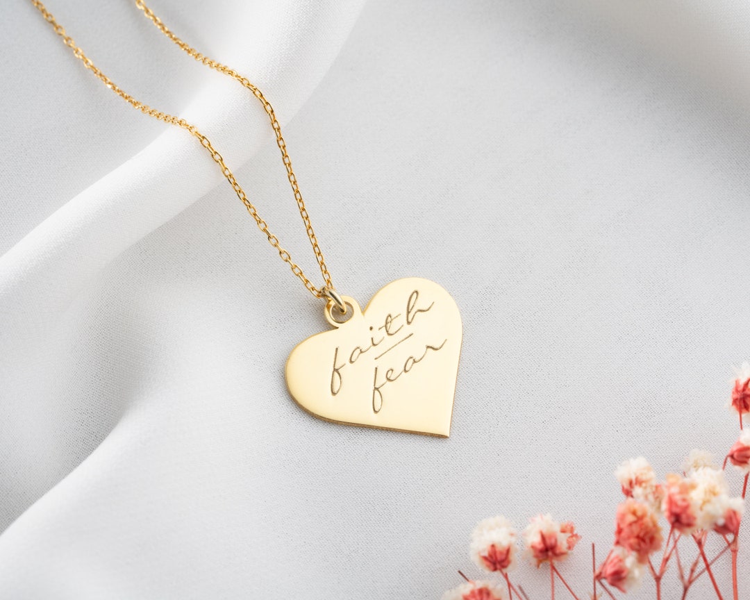 Silver Faith Over Fear Necklace, Faith Fear Jewelry, Christian