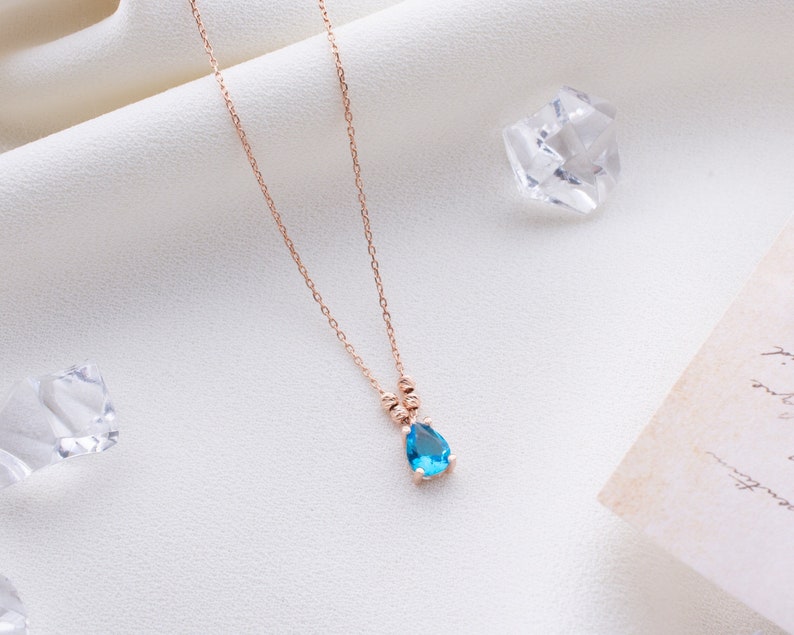 Birthstone Necklace, Gold Birthstone Necklace, Silver