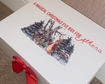 Personalised Christmas Eve Box, Boys Christmas Box, White Christmas Eve Box, Christmas Gift Box for Kids, Christmas Eve Box, Christmas Gift