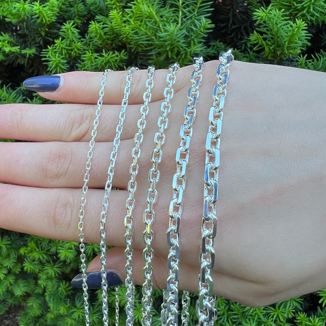 925 Sterling Silver Anchor Chain Necklace,cable Chain Necklace for