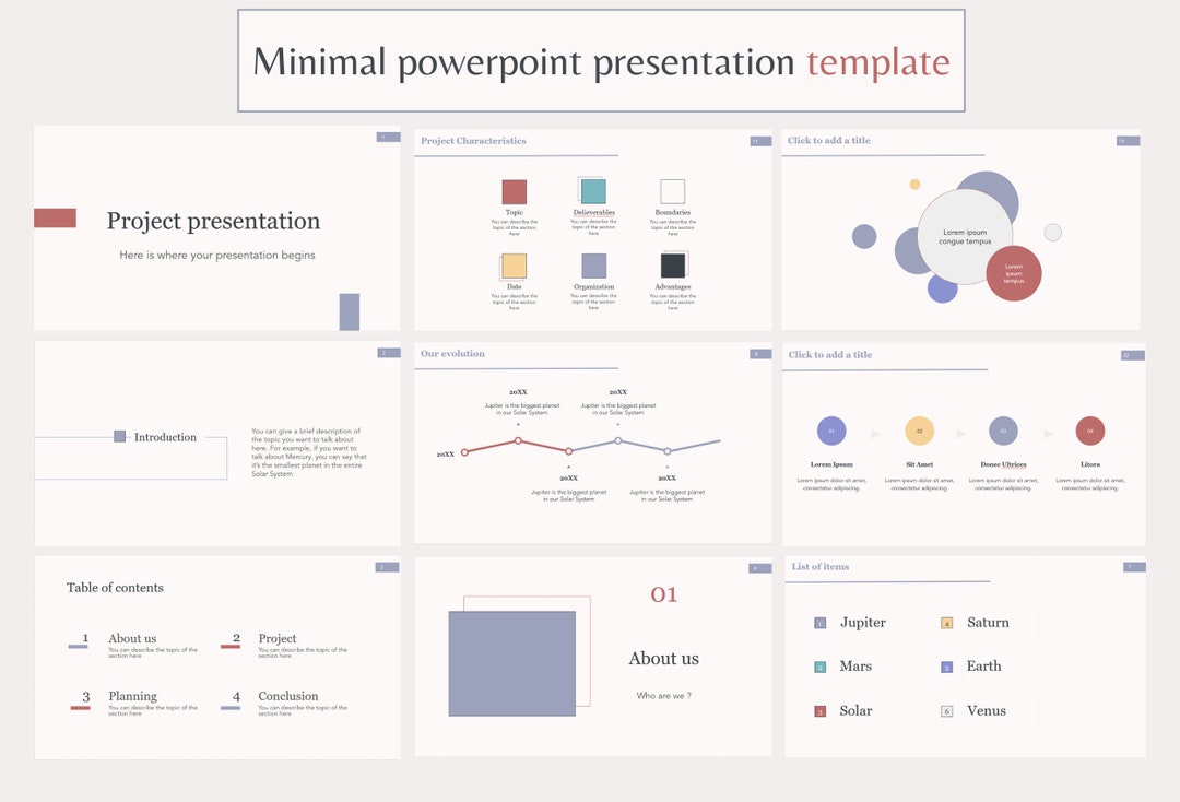 Minimal Powerpoint Template Modern Business Project School Marketing ...