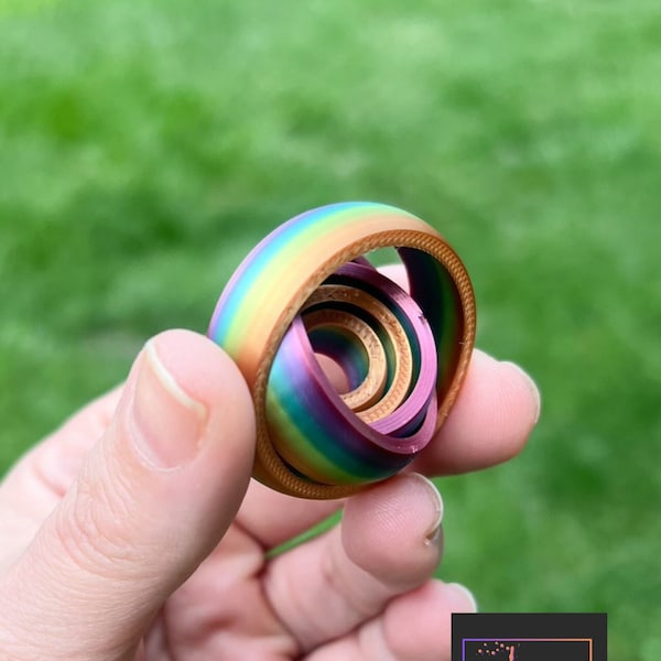 3d printed gyro fidget spinner, colorful 3d printed fidget spinner, stress reduction gift, gyro spinner, anxiety relief gift, fidget gift