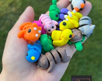 mini animals, mini figurines, 3d printed articulated animals, sensory pets, mystery fidget bag, mini 3d printed animals, animal mystery box