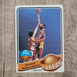 Kareem Abdul-Jabbar 1979 Topps All Star Basketball Card, NBA, Center, Lakers, Lakers de Los Angeles, cadeau, anniversaire, collectionneurs, commerce