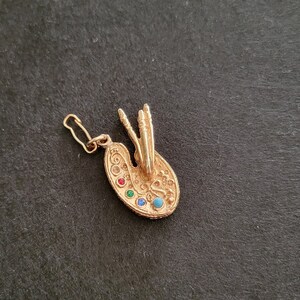 Artists Color Palette Gold Toned Pendant/Charm
