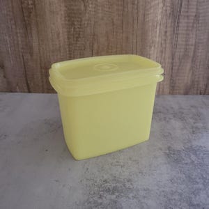 Vintage Tupperware Yellow Stacking Storage Container with Lid, Kitchen Storage, Food Storage, Plastic, Kitchen ware, Gift, Hostess