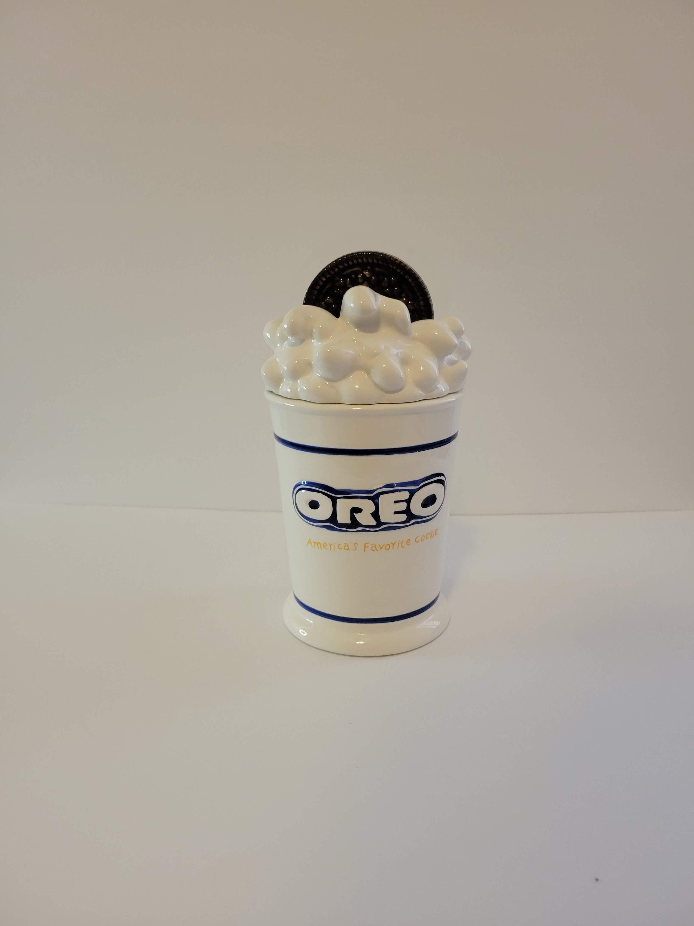 Original Nabisco Oreo Cookie Jar With Cookie and Cream Lid Etsy