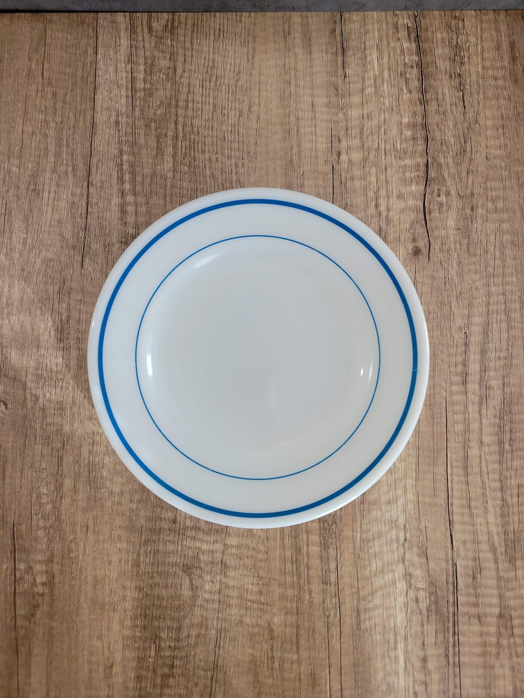 Vintage Pyrex Milk Glass Dinner Plate Tableware by Corning Double Blue ...