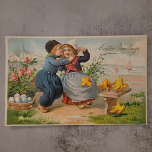 Cartolina di Pasqua Effimera vintage 1913 - Auguri di Pasqua