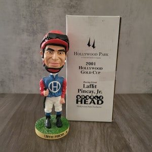 Hollywood Park 2001 Hollywood Gold Cup Jockey Laffit Pincay Jr Bobble Head | Horse Racing | Race | Sport | Sports