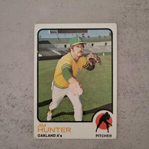 1973 Topps Oakland A&#39;s #235 Jim Catfish Hunter Baseball Card, MLB, Baseball, Oakland, A&#39;s Fan, Sports, Sport Fan, Gift, Trading Card, James
