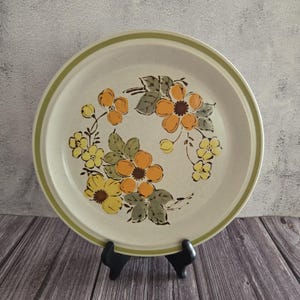 Harvest Collection Handpainted Stoneware Mountain Flowers 10.5&quot; Dinner Plate Oven to Table, Tableware, Kitchen, Replacement, Wall Decor
