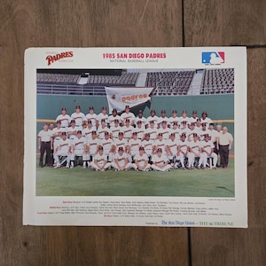 1985 San Diego Padres Baseball Team Photo 11x14 Poster, National Baseball Leaque, MLB, San Diego Tribune