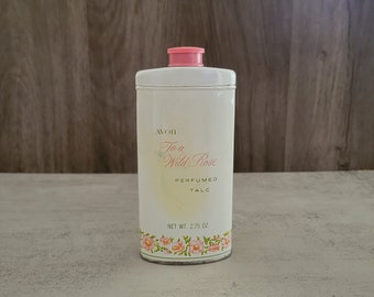 Vintage Avon "To A Wild Rose" Perfumed Talc Powder Tin
