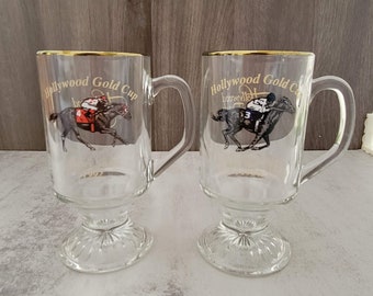 Vintage Hollywood Park Gold Cup Mug Cup Sultry Song 1992 and Native Diver 1965-67