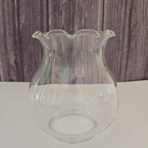 Vintage Clear Glass Ruffled Candle Globe, Chimney, Home Decor