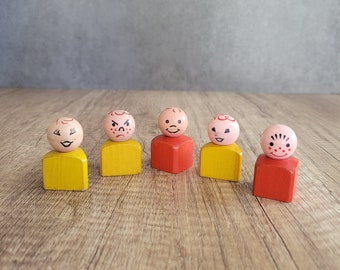 Vintage houten Playskool/Fisher Price Little People Boys, speelgoed, kinderen