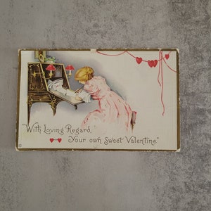 Carte postale vintage Ephemera Valentine - Avec un regard affectueux, votre propre douce Saint-Valentin