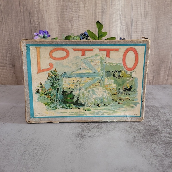 Vintage Game of Lotto Box by Milton Bradley Company