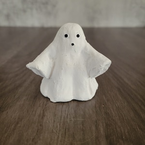 Mini 3&quot; Ghost  Ceramic Chalk Painted Halloween Spooky Cute Little Boo