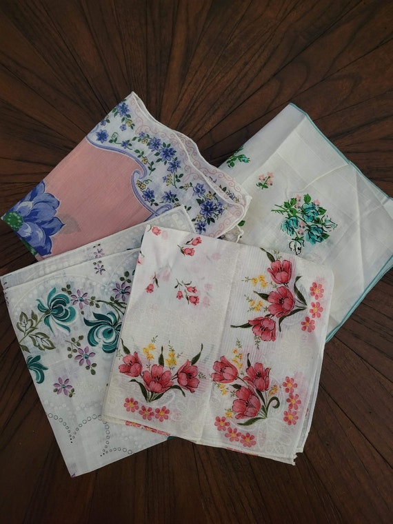 Vintage Print Handkerchiefs set of 4 - image 4