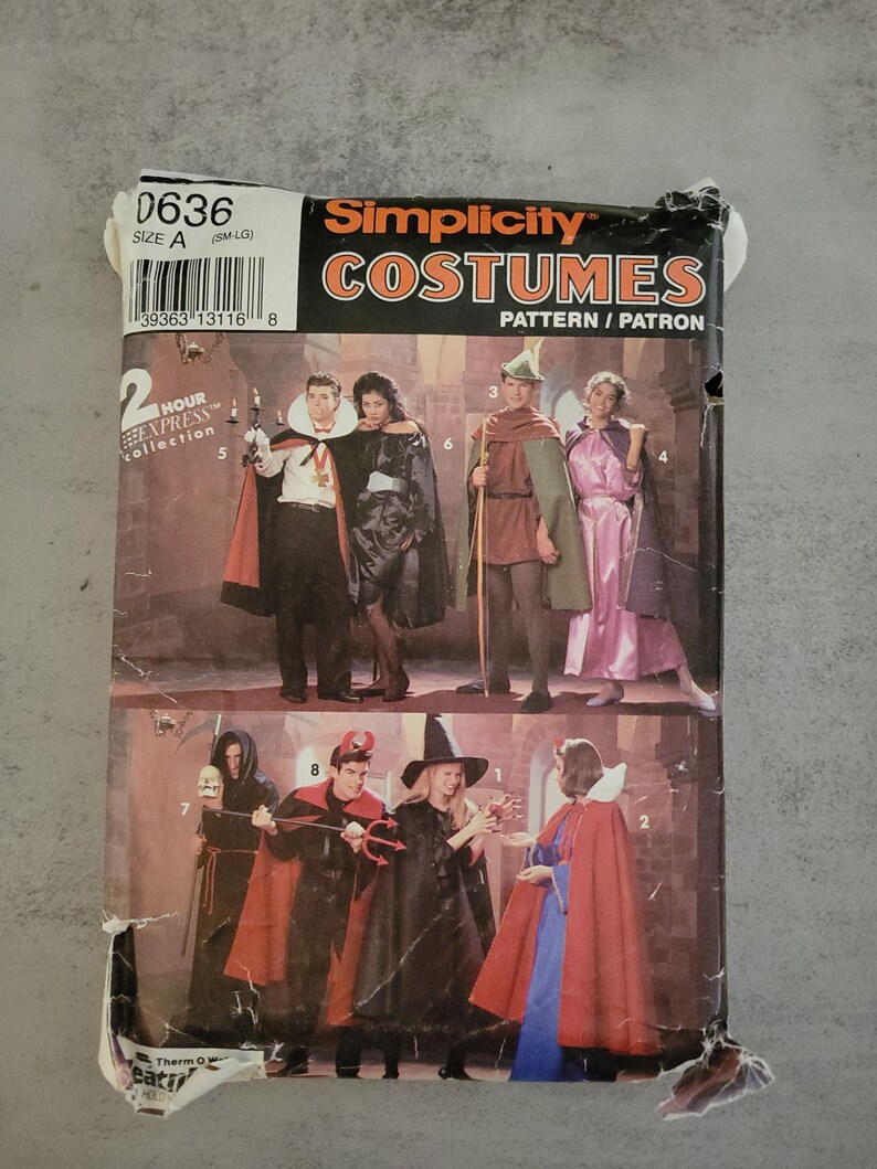 Sewing Costume Patterns, Simplicity #3723, 4795, 0636, Halloween ...