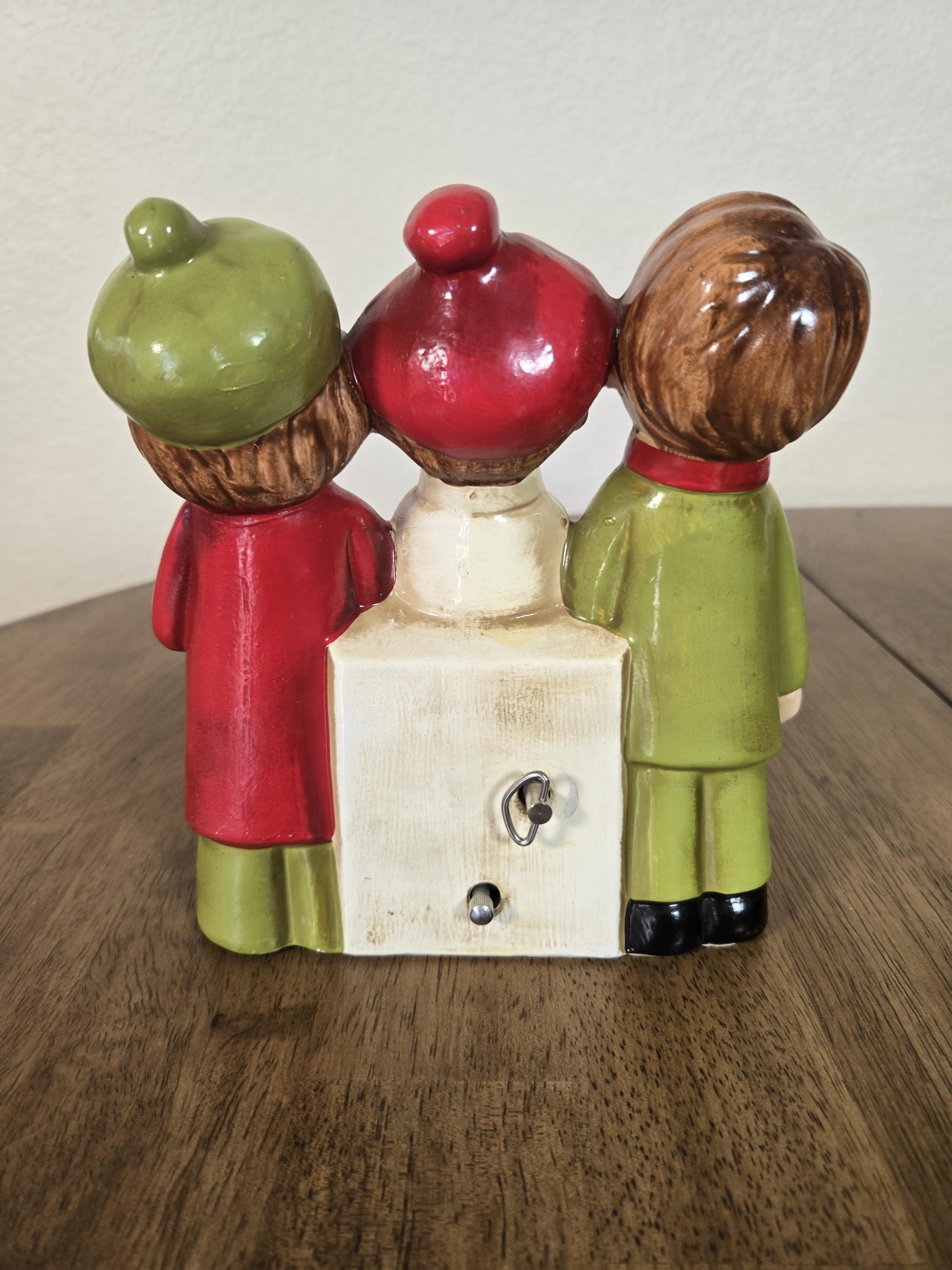 Vintage Caroler Children Wind up Music Box 