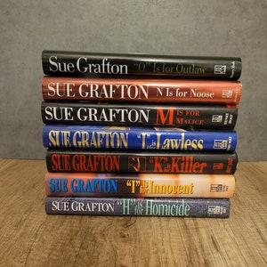 Kinsey Milhone Alphabet Series Book by Sue Grafton, Private Detective, Fiction, Gift, Reading, Book Lover, Story, Mystery, Thriller
