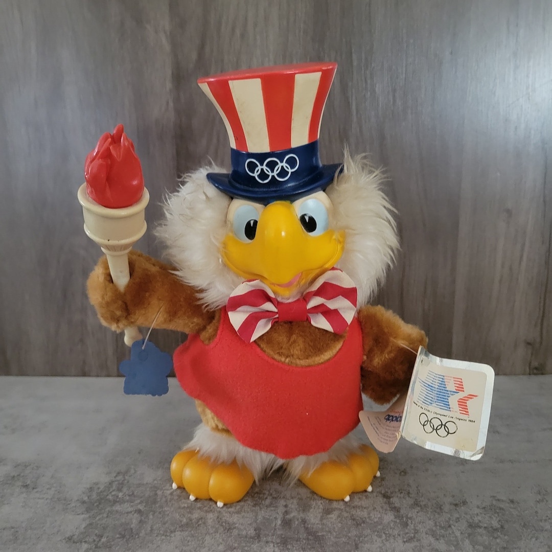 Peluche Mascotte Sam Eagle – Jeux Olympiques 1984 Los Angeles – Applause – Occasion