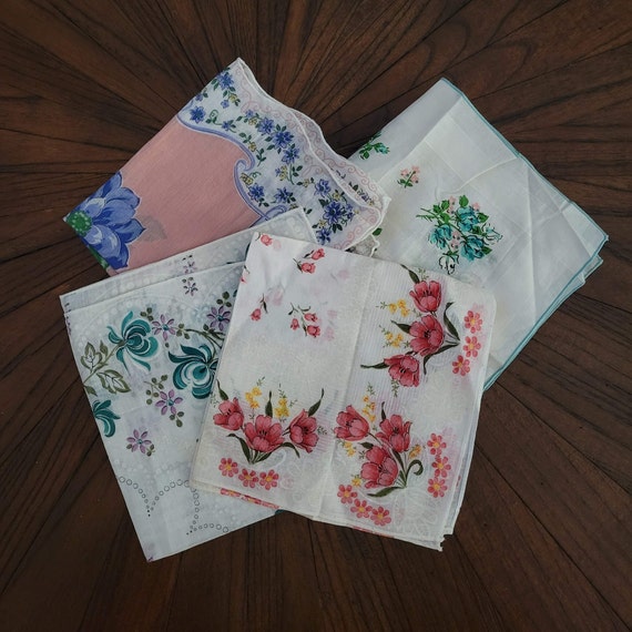Vintage Print Handkerchiefs set of 4 - image 1