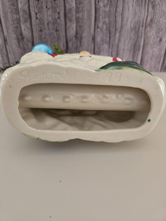 Portatovaglioli In Ceramica A Forma Di Babbo Natale – Compatto, Per Tovaglioli Standard, Decorazione Natalizia